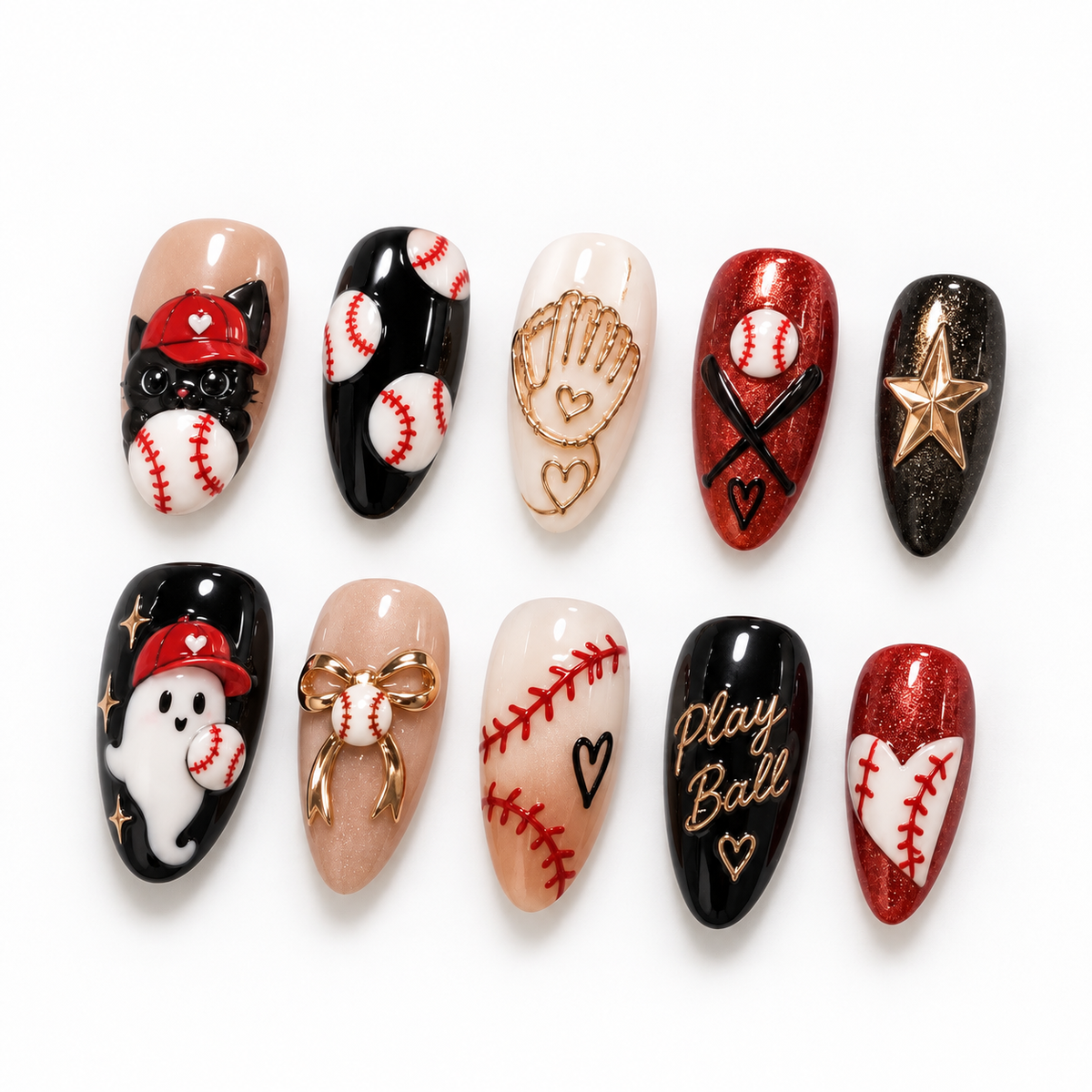 Baseball Nails  Home Run Cutie