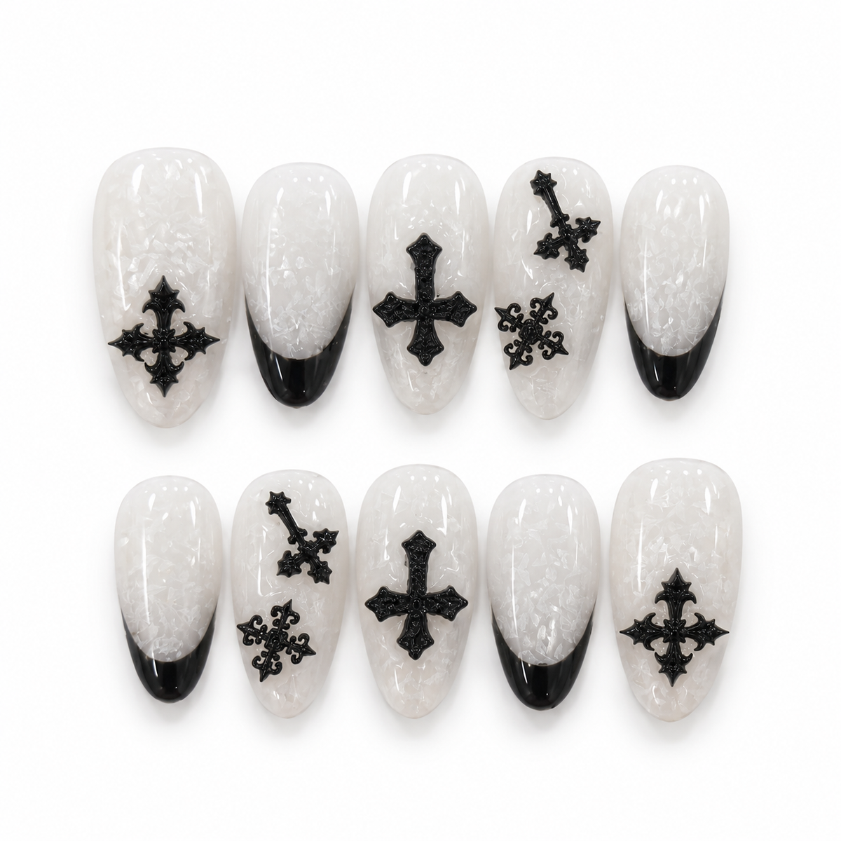 Ivory Obsidian Cross
