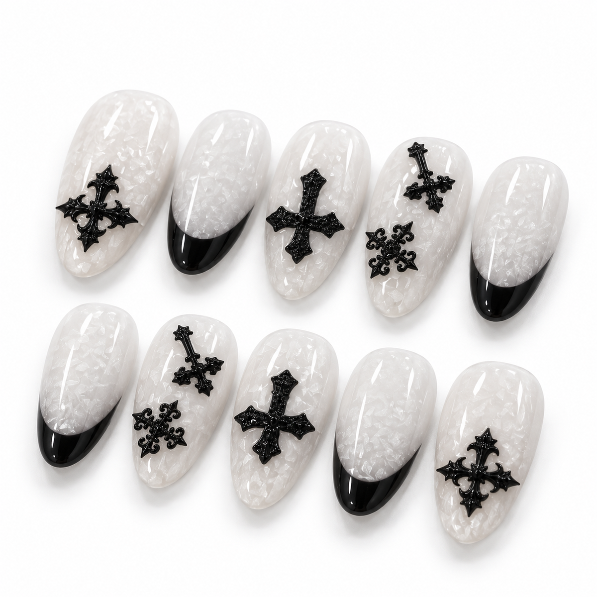 Ivory Obsidian Cross
