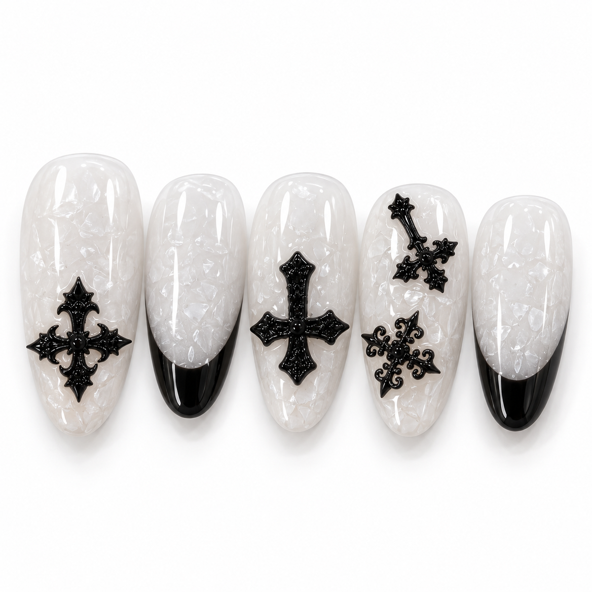 Ivory Obsidian Cross
