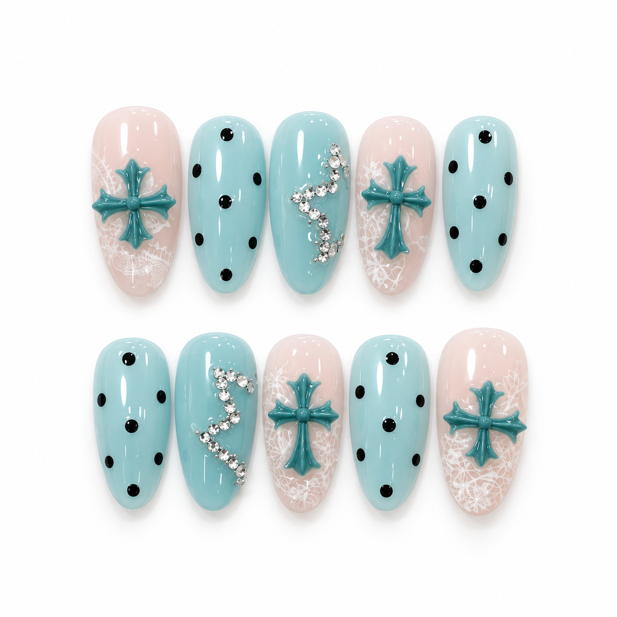 Aqua Cross Lace