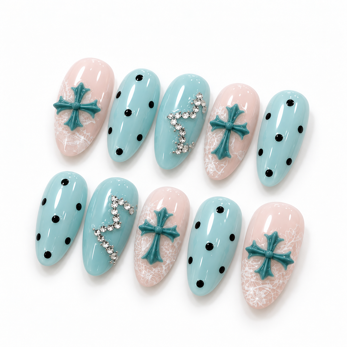 Aqua Cross Lace