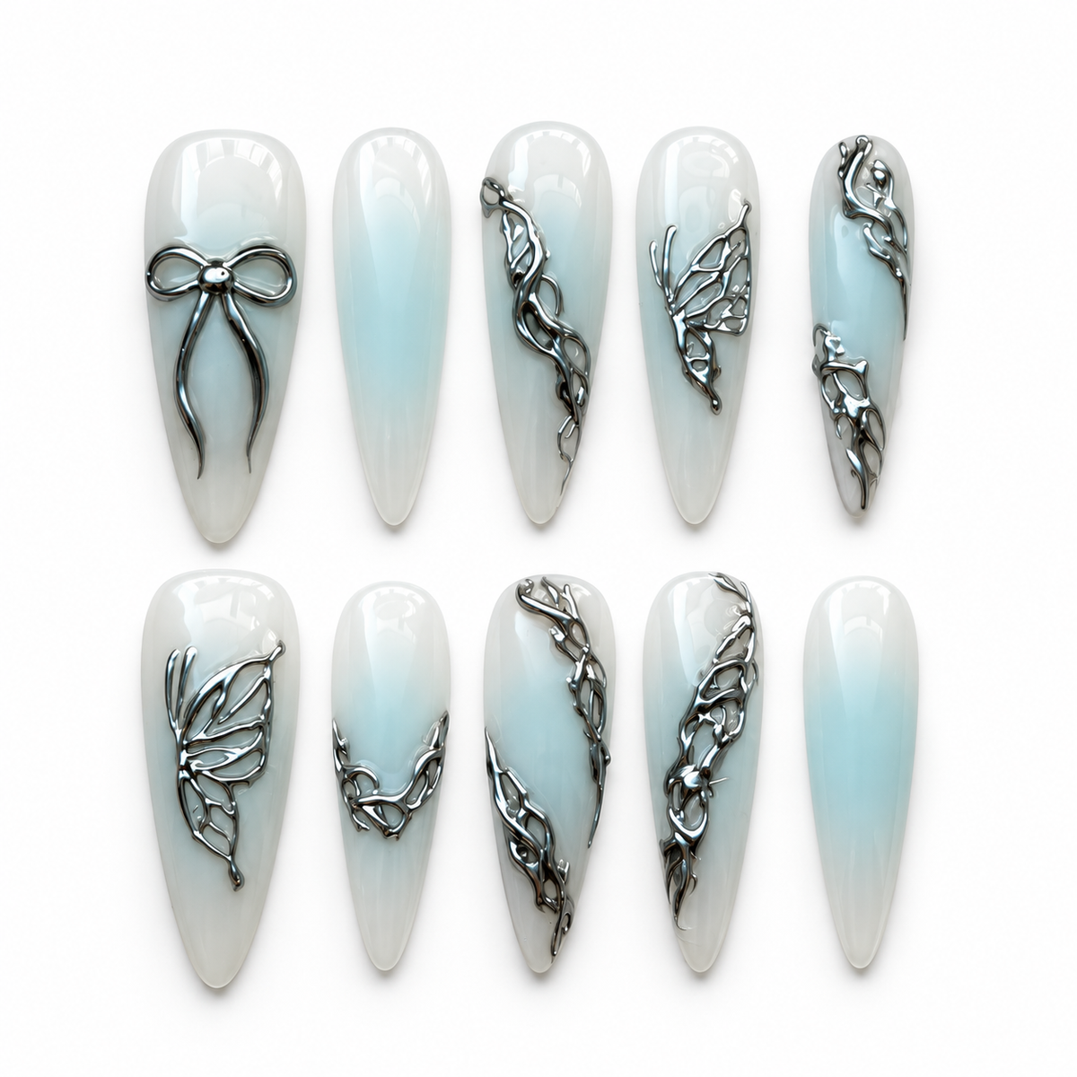 Silver Butterfly Veil