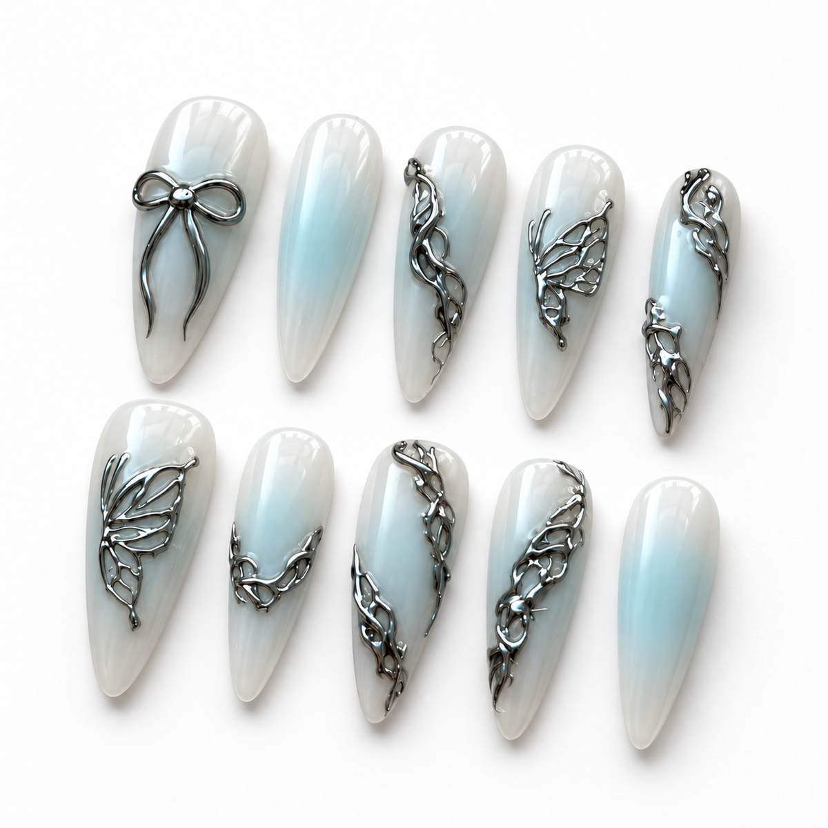 Silver Butterfly Veil