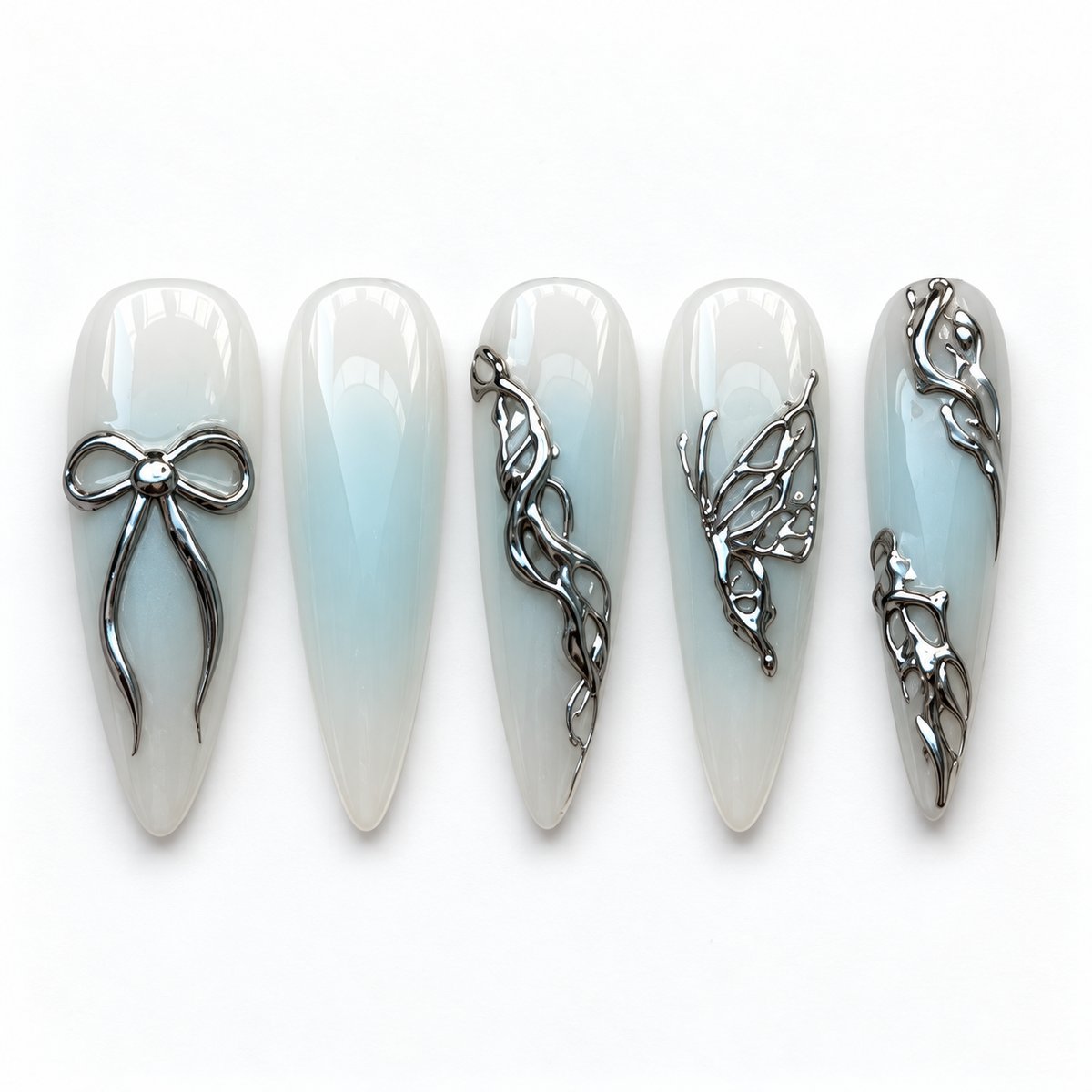Silver Butterfly Veil