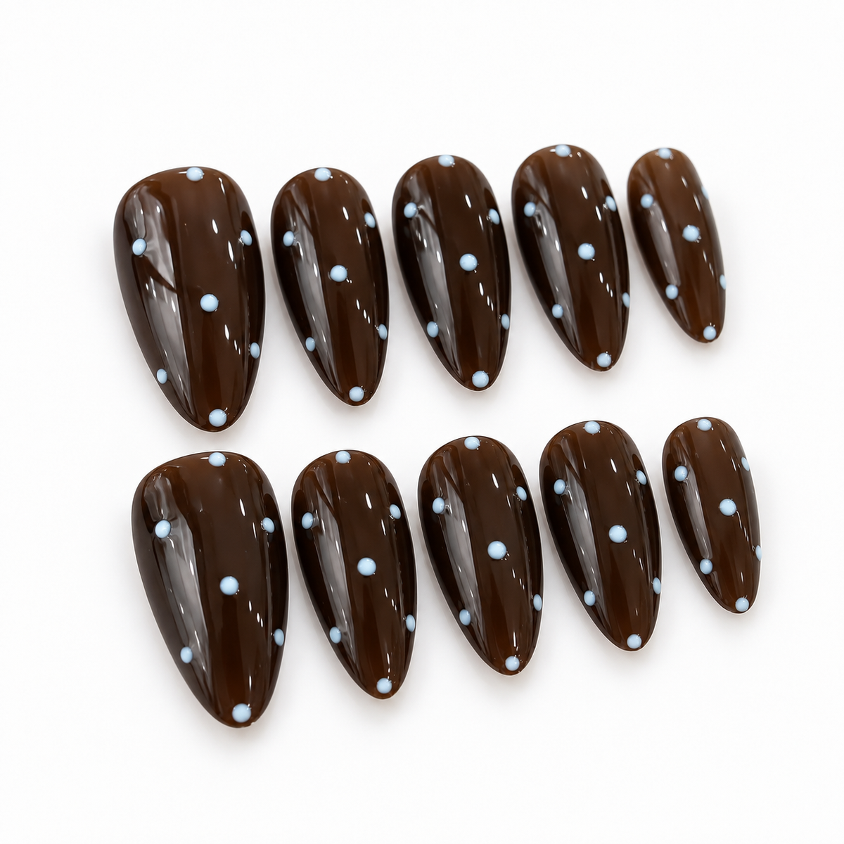 Mocha Blue Dots