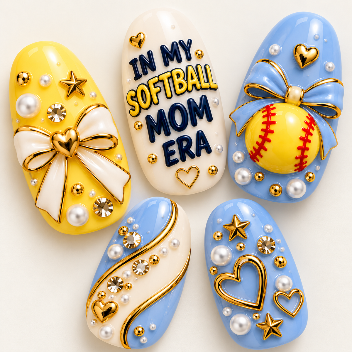 In My Softball Mom Era 3D Press-On Nails