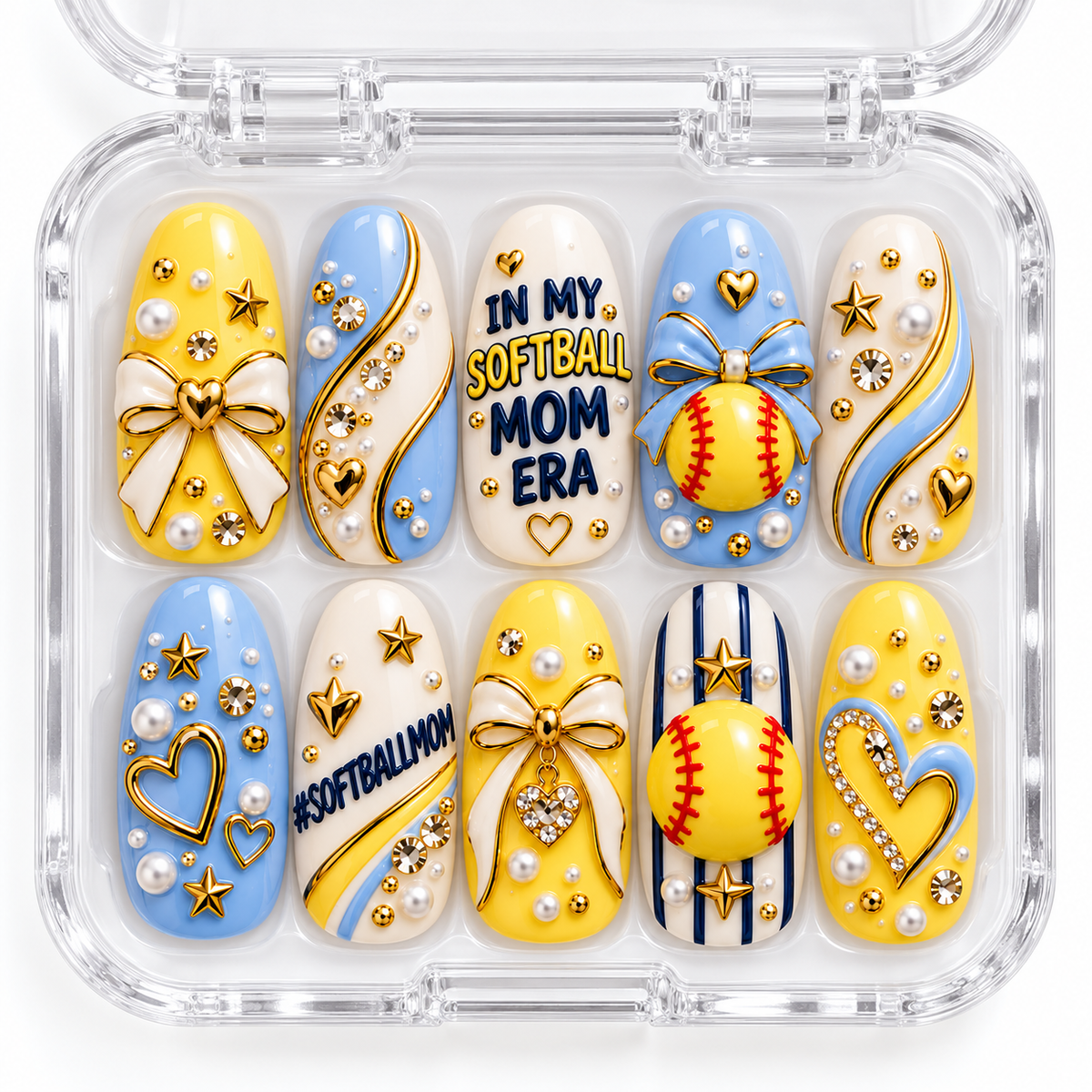 In My Softball Mom Era 3D Press-On Nails