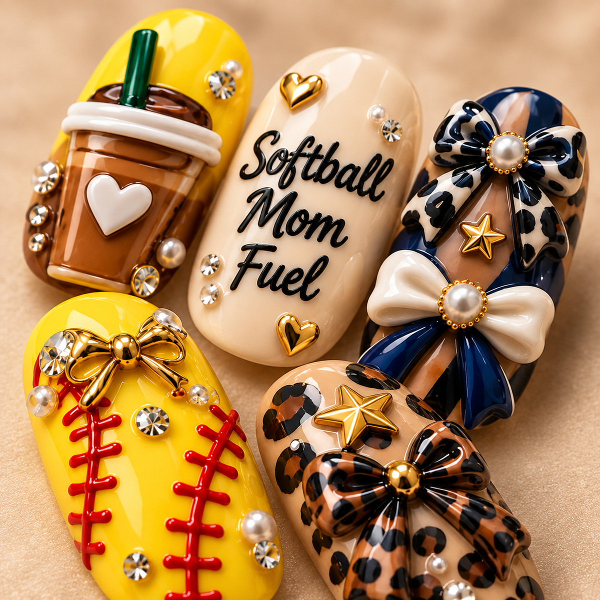 Solis Softball – Softball Mom Fuel 3D Press-On Nails