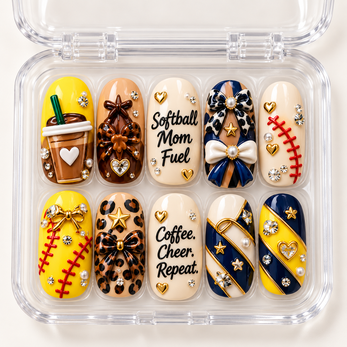 Solis Softball – Softball Mom Fuel 3D Press-On Nails
