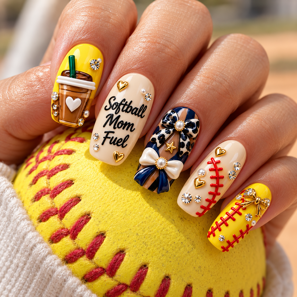 Solis Softball – Softball Mom Fuel 3D Press-On Nails