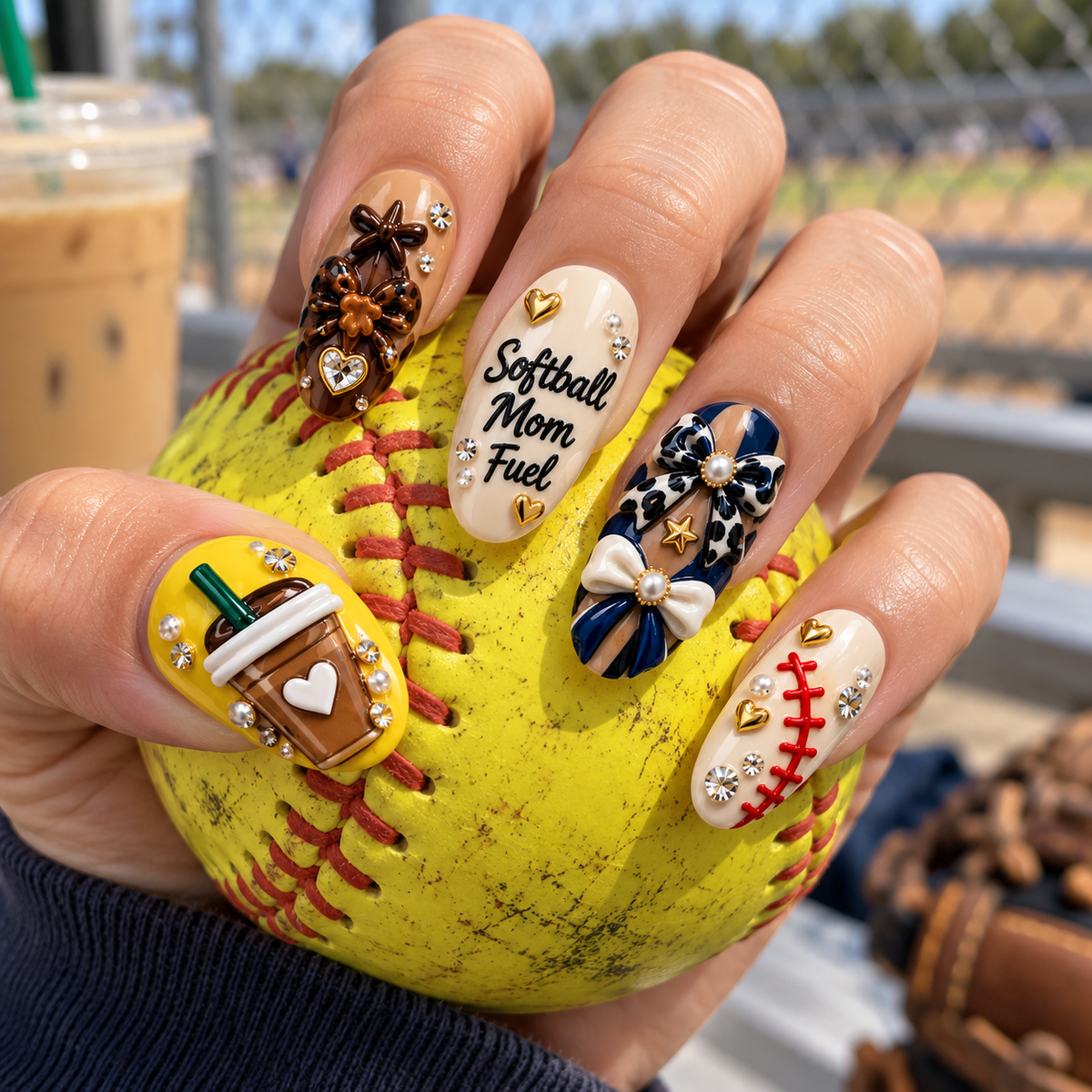 Solis Softball – Softball Mom Fuel 3D Press-On Nails