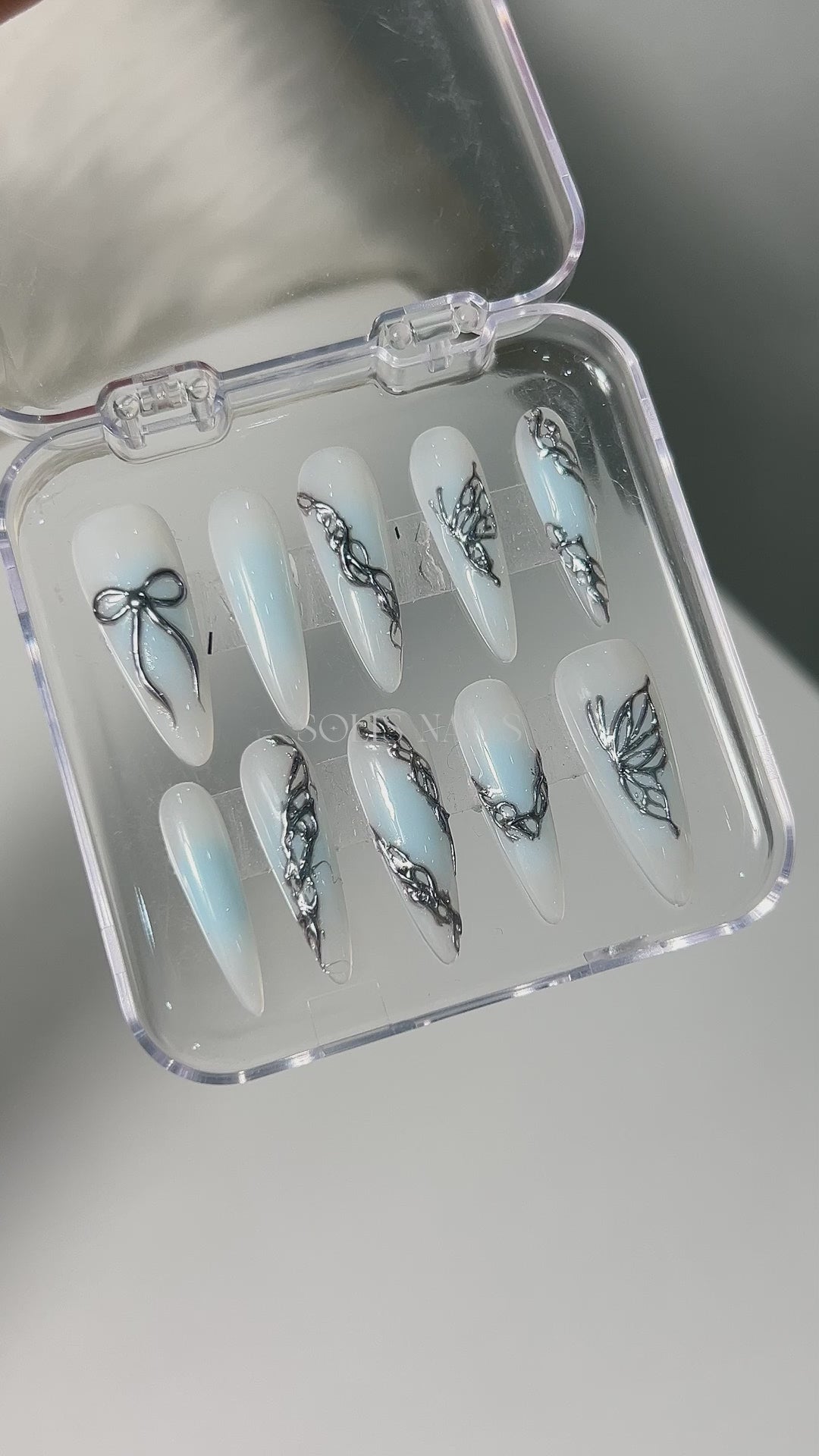 Load video: Silver Butterfly Veil