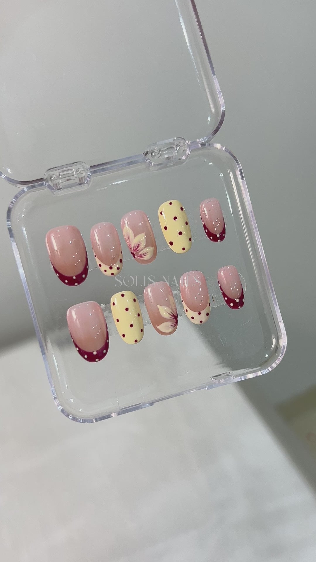 Burgundy Petal Dots