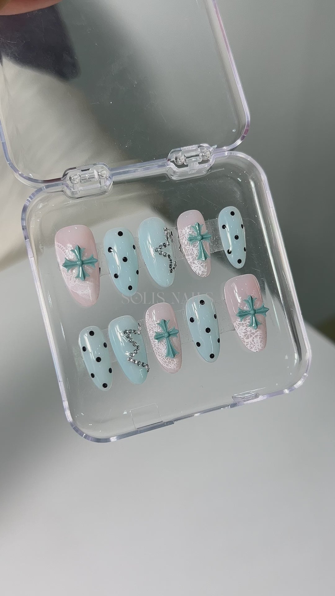 Load video: Aqua Cross Lace
